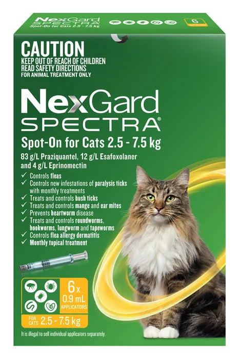 NEXGARD Spectra for Cats Yellow 2.5-7.5kg