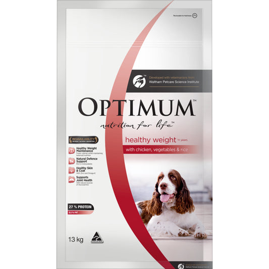 OPTIMUM Adult Healthy Weight Chicken Vegetables And Rice Dry Dog Food 13kg