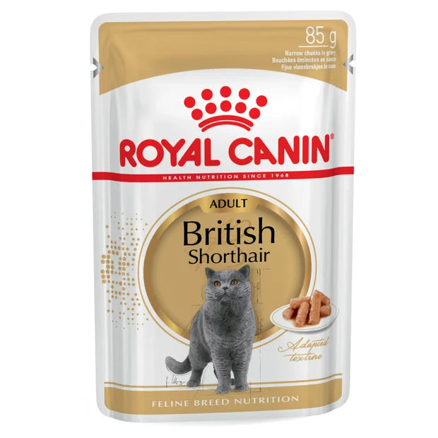 Royal Canin British Shorthair Gravy Pouches Cat Food 12x85g