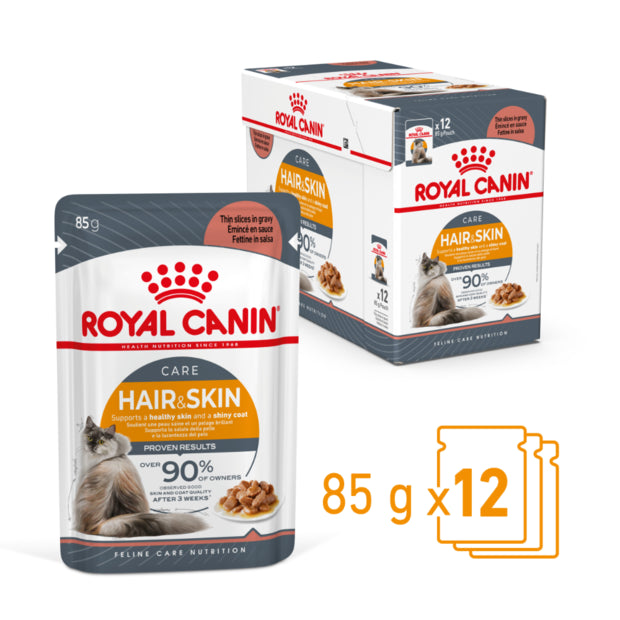 Royal Canin Hair & Skin Gravy Pouches 12x85g