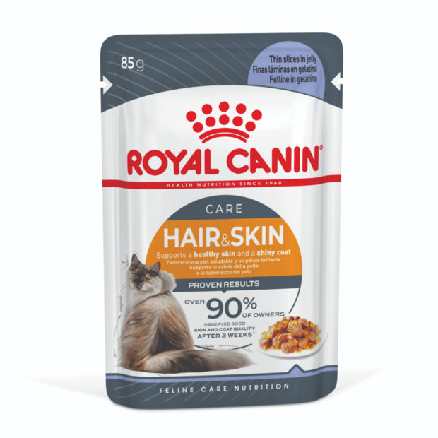 Royal Canin Hair & Skin Jelly Pouches 12x85g