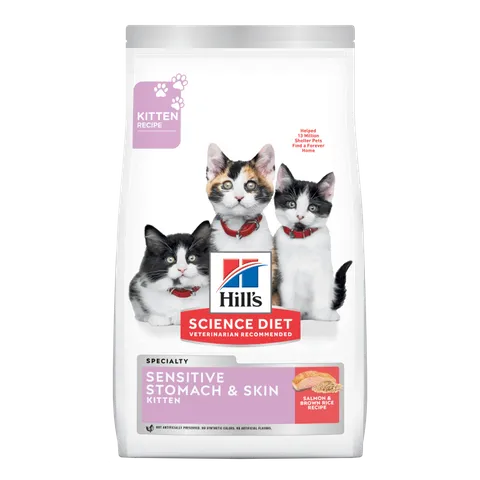 SCIENCE DIET KITTEN SENSITIVE STOMACH & SKIN SALMON & BROWN RICE 1.58KG