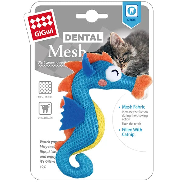 Gigwi Dental Mesh Seahorse With Catnip