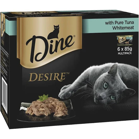 DINE Canned Desire Pure Tuna Whitemeat Cat Food 6pk