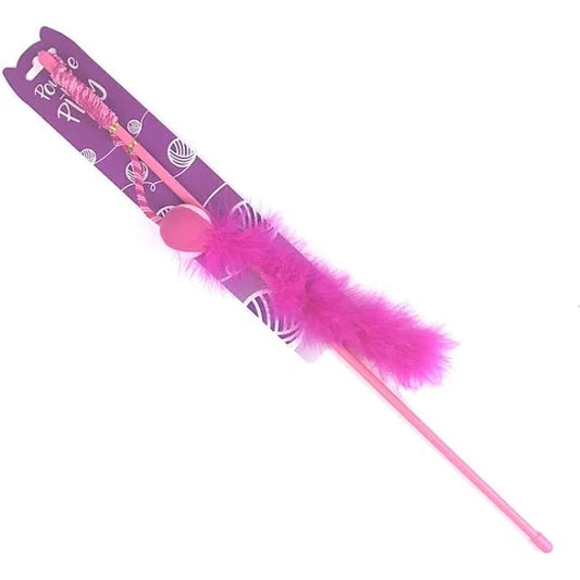 All Pet Pounce & Play Teaser Wand With Pink Ball & Tail