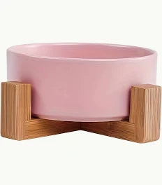 Barkley & Bella Zen Bowl & Bamboo Stand Pink