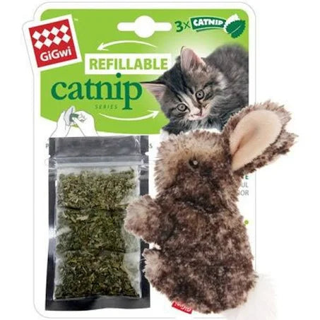 Gigwi Refillable Catnip Characters Rabbit With x3 Catnip Pouches