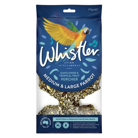 WHISTLER MEDIUM & LARGE PARROT PERCHER SUNFLOWER & TROPICAL FRUIT BLEND 975g