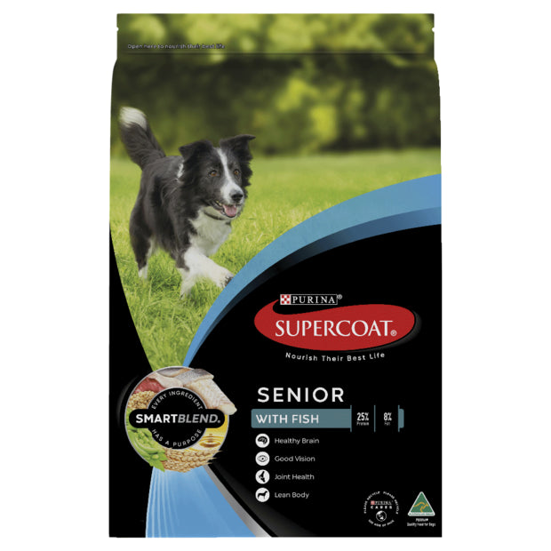 SUPERCOAT Senior With Fish Dry Dog Food 18kg