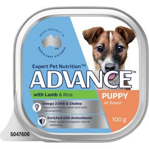 ADVANCE Puppy All Breed Wet Dog Food Lamb with Rice 12x100g