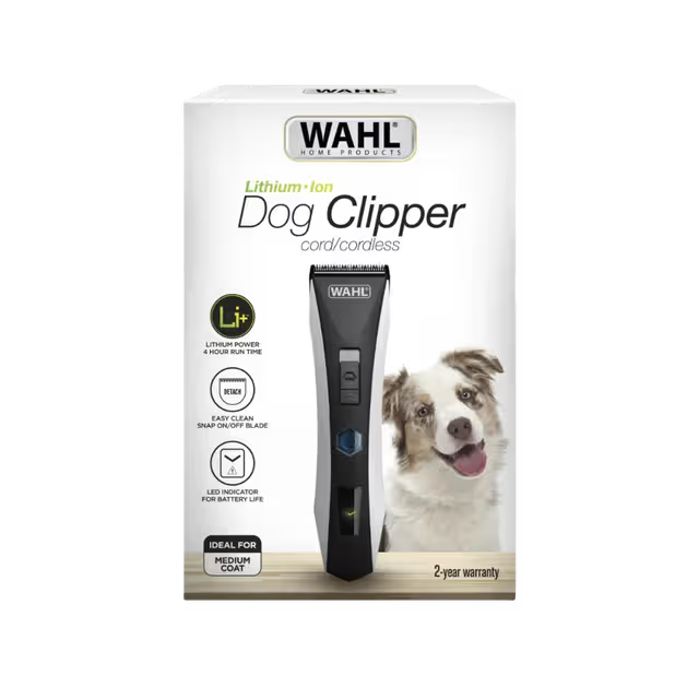 Wahl LITHIUM DOG CORDLESS CLIPPER w/ADJUSTABLE 4-in-1 BLADE