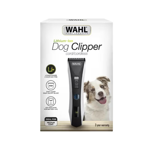 Wahl LITHIUM DOG CORDLESS CLIPPER w/ADJUSTABLE 4-in-1 BLADE