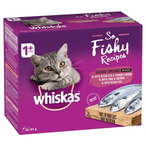 Whiskas So Fishy Mixed Wet Pouches Cat Food 12pk